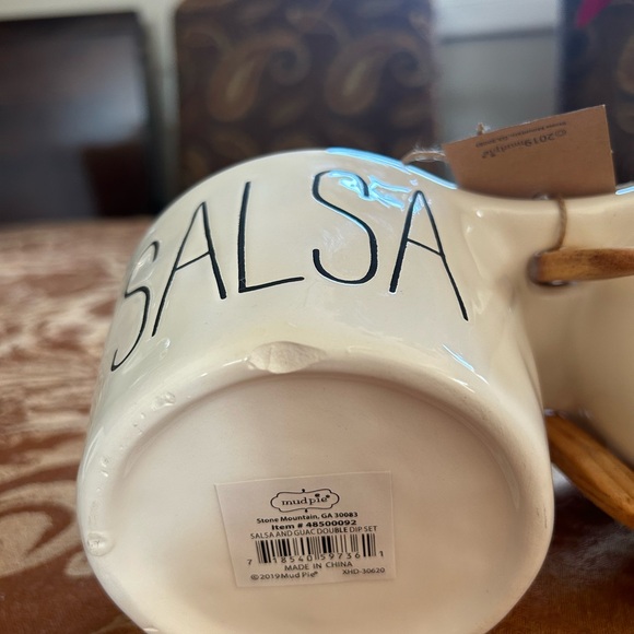 Mud Pie Ceramic Chips and Guac Set w/ Spoons - NWT - Picture 2 of 2